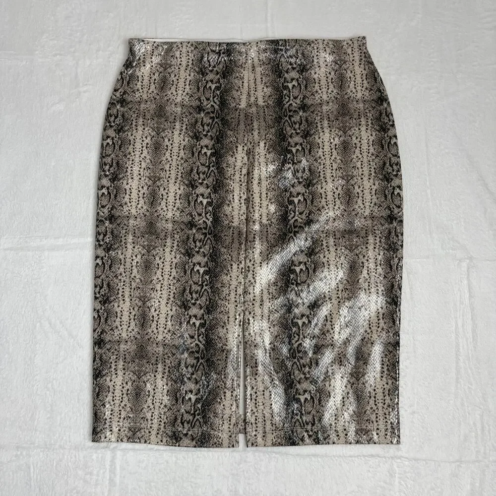 NWT EXPRESS Faux Snakeskin Pencil Skirt Women's M Avant Garde Glam Mob Wife Y2K